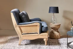 Abe Deconstructed Linen Armchair - Charcoal