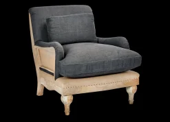 Abe Deconstructed Linen Armchair - Charcoal