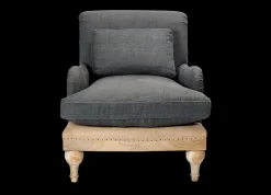 Abe Deconstructed Linen Armchair - Charcoal