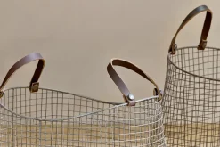 Adah Iron Baskets - Brown (Set of 2)