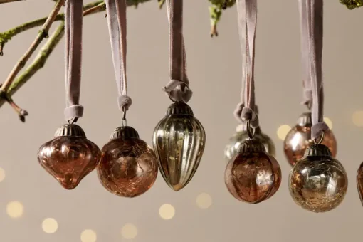 Adisa Bauble Jar - Antique Gold & Rust (Set of 16)