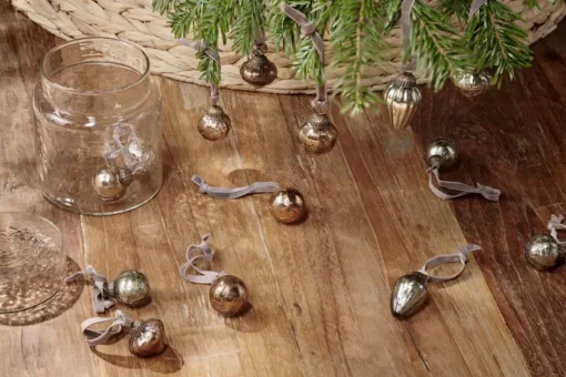Adisa Bauble Jar - Antique Gold & Rust (Set of 16)