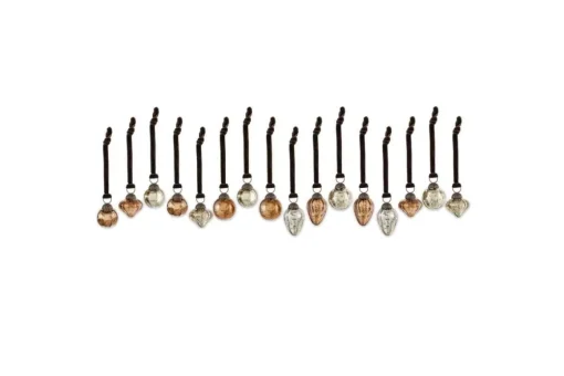 Adisa Bauble Jar - Antique Gold & Rust (Set of 16)