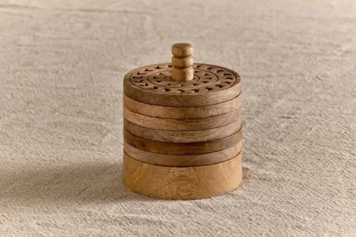 Anali Mango Wood Coasters - Natural