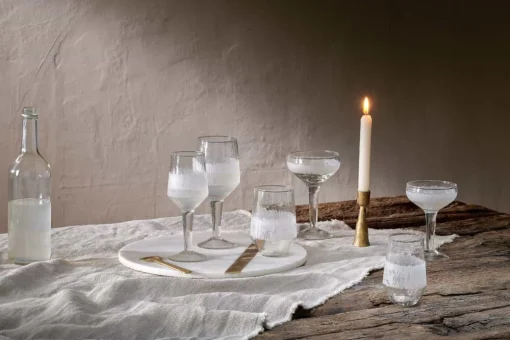 Anara Etched Wine Glass - Clear - (Set of 4) - Large