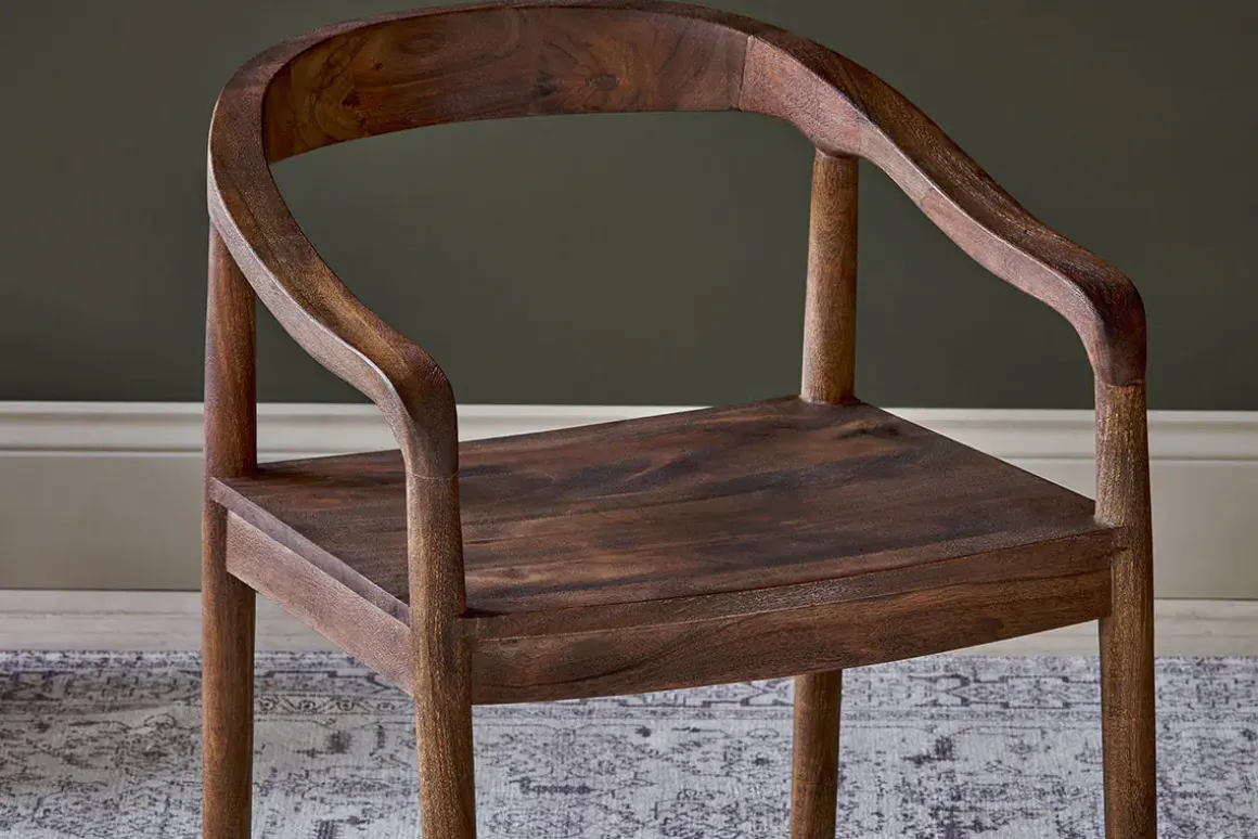 Anbu Acacia Dining Chair - Washed Walnut