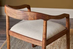 Anbu Acacia Upholstered Dining Chair - Washed Walnut