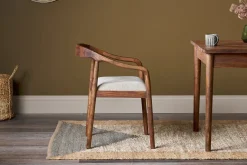 Anbu Acacia Upholstered Dining Chair - Washed Walnut