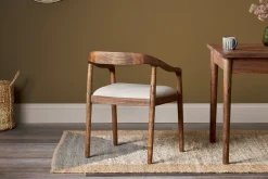 Anbu Acacia Upholstered Dining Chair - Washed Walnut