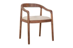 Anbu Acacia Upholstered Dining Chair - Washed Walnut