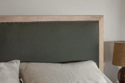Anesha Upholstered Linen Headboard - Olive Green