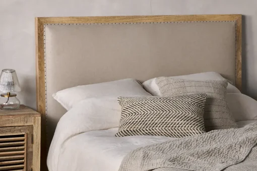 Anesha Upholstered Linen Headboard - Natural