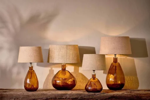 Baba Recycled Glass Lamp - Burnt Amber - Small Tall
