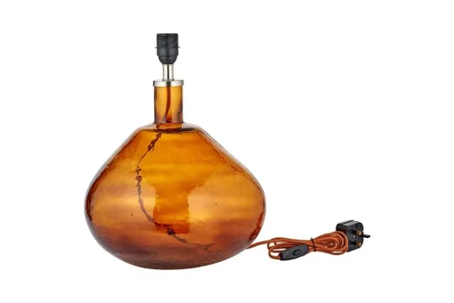 Baba Recycled Glass Lamp - Burnt Amber - Large Wide