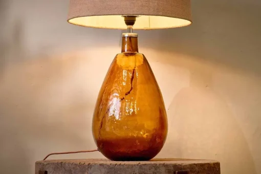 Baba Recycled Glass Lamp - Burnt Amber - Large Tall