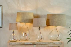 Baba Recycled Glass Lamp - Clear - Small Wide