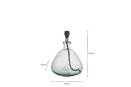 Baba Recycled Glass Lamp - Clear - Small Wide