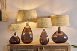Baba Recycled Glass Table Lamp - Smoke - Small Tall