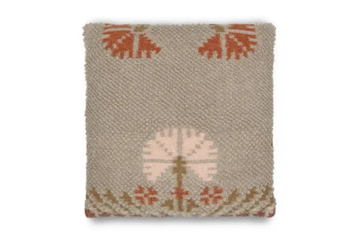 Bagru Wool & Cotton Cushion Cover - Soft Grey