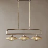 Chakai Mango Wood Pendant Lamp - Natural & Antique Brass
