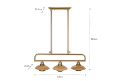 Chakai Mango Wood Pendant Lamp - Natural & Antique Brass