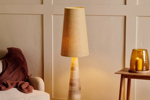 Chameli Tapered Mango Wood Floor Lamp
