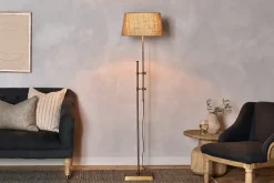 Chintala Iron Floor Lamp - Antique Brass