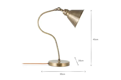Damba Desk Lamp - Antique Brass