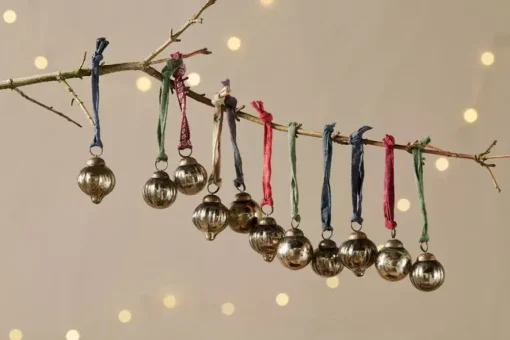 Dew Drop Baubles - Antique Gold - (Set of 12)
