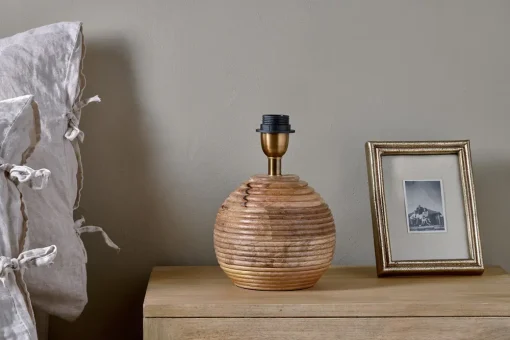 Drisana Mango Wood Bedside Table Lamp