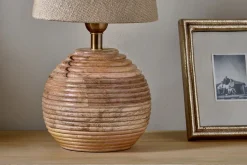 Drisana Mango Wood Bedside Table Lamp