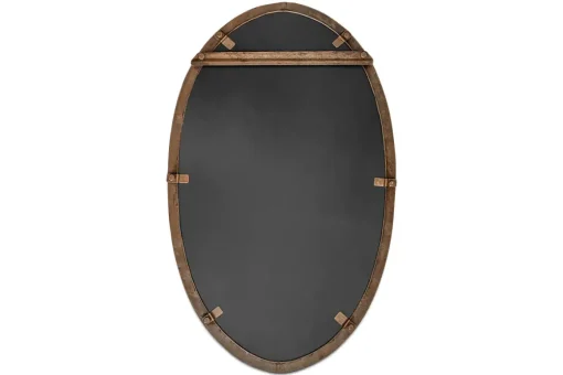 Drishti Oval Iron Mirror - Antique Black - Small