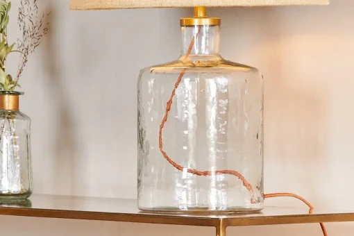 Edina Recycled Glass Table Lamp - Clear - Large