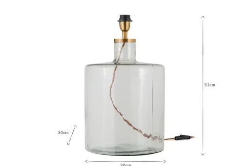 Edina Recycled Glass Table Lamp - Clear - Large