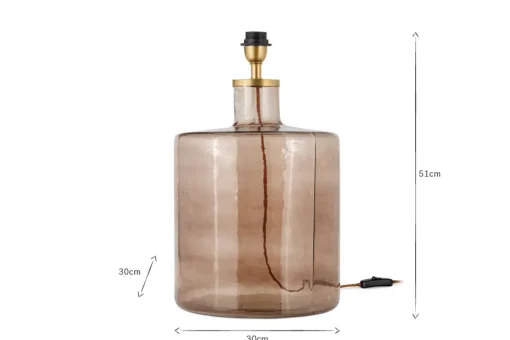 Edina Recycled Glass Table Lamp - Smoke Brown - Large