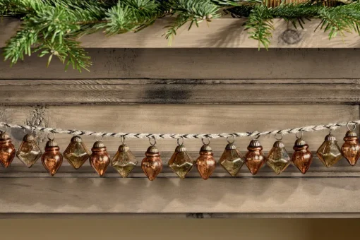 Ekiti Bauble Garland - Antique Gold & Rust