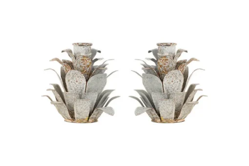 Elagalu Pine Cone Candle Holders - Zinc (Set of 2)