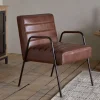 Hadithi Leather Occasional Chair - Chocolate Brown