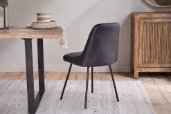 Harsha Leather Dining Chair - Aged Black