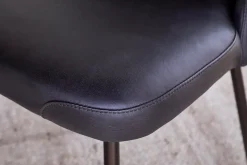 Harsha Leather Dining Chair - Aged Black