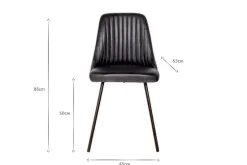 Harsha Leather Dining Chair - Aged Black