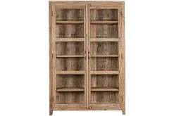 Ibo Reclaimed Wood & Glass Cabinet - Natural - Wide