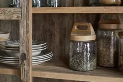 Ibo Reclaimed Wood & Glass Cabinet - Natural - Wide