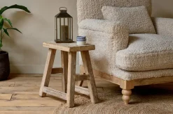 Ibo Reclaimed Wood Low Stool - Natural