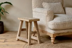Ibo Reclaimed Wood Low Stool - Natural