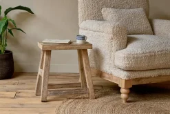 Ibo Reclaimed Wood Low Stool - Natural