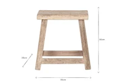 Ibo Reclaimed Wood Low Stool - Natural