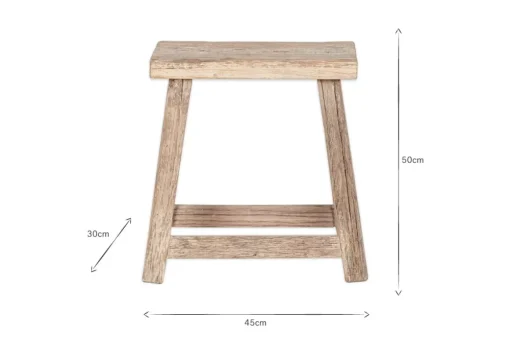 Ibo Reclaimed Wood Low Stool - Natural