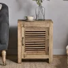 Ibo Reclaimed Wooden Slatted Cabinet – Natural - Small