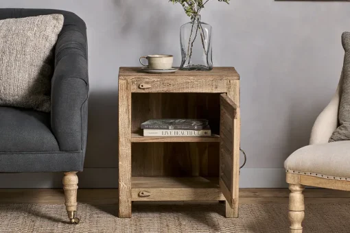 Ibo Reclaimed Wooden Slatted Cabinet – Natural - Small